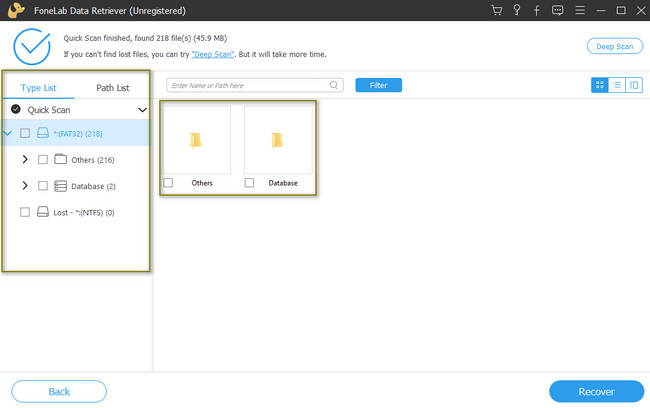 Select the text files you want to retrieve