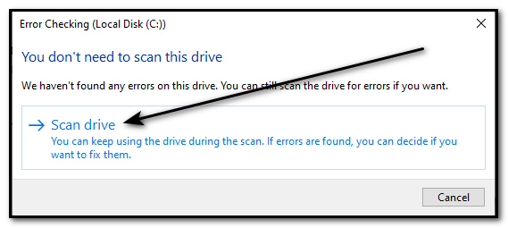 click the Repair This Drive