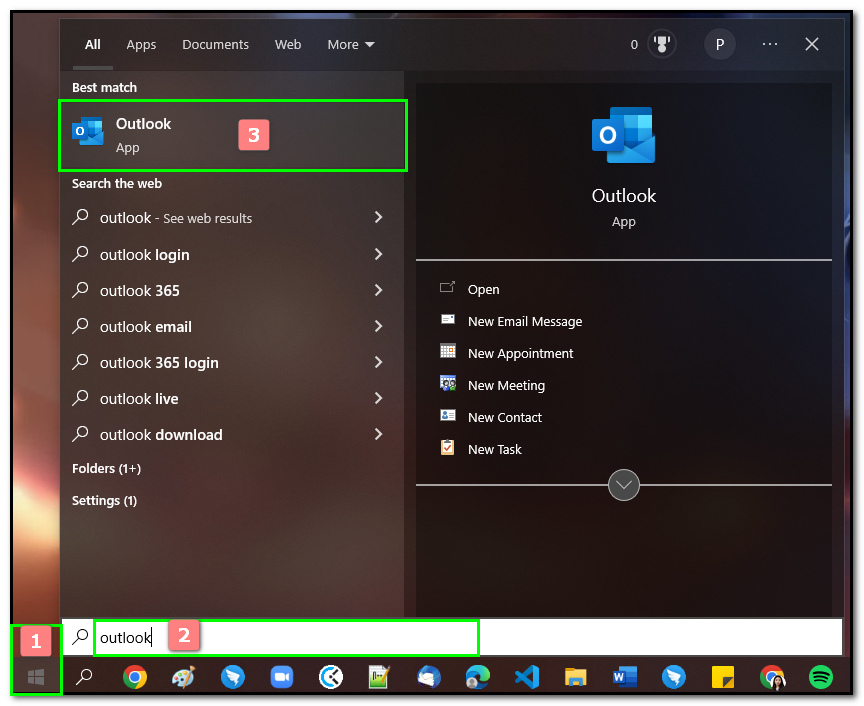 Open the Outlook tool