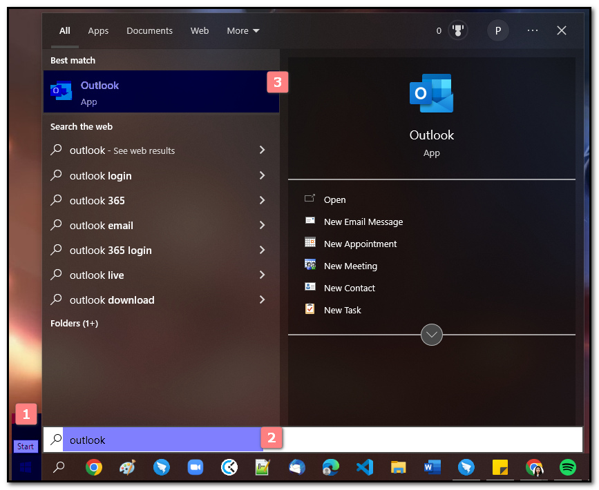 choose Outlook program