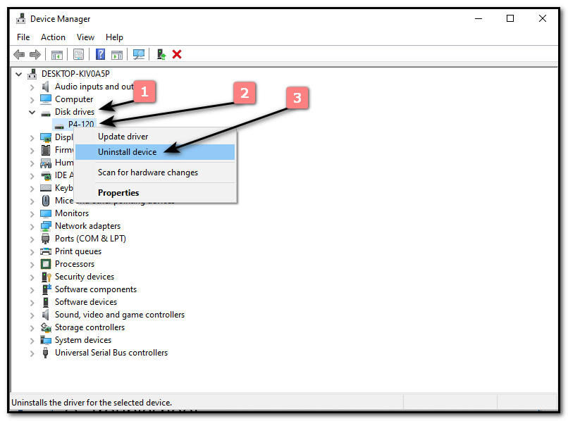 double-click the Disk Drives