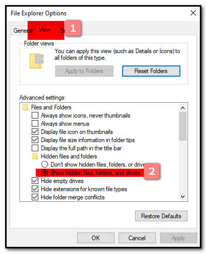 check if your music files are hidden