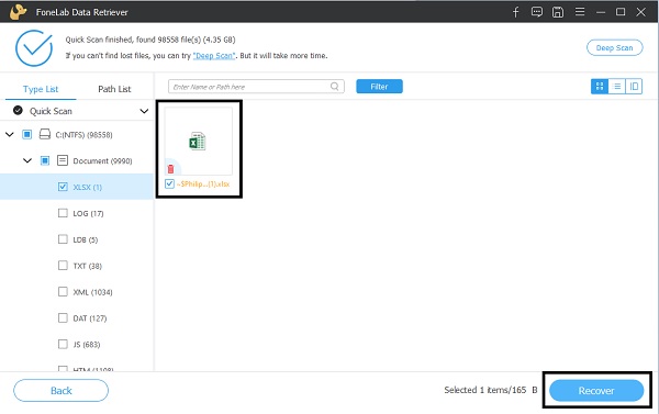 select all Excel files