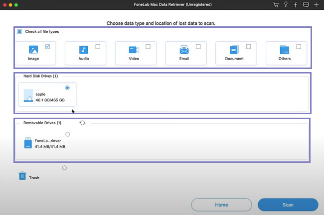 check the circle above the Removable Drives
