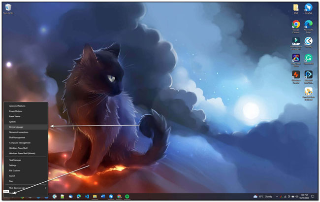 right-click the Start button