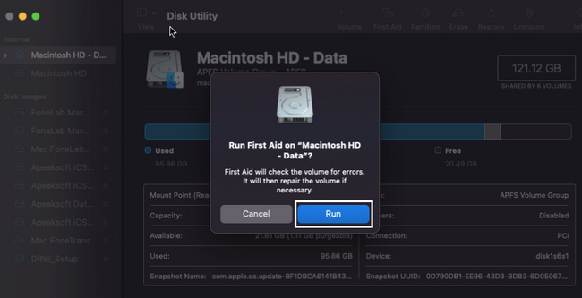 Click the Run button to process the device