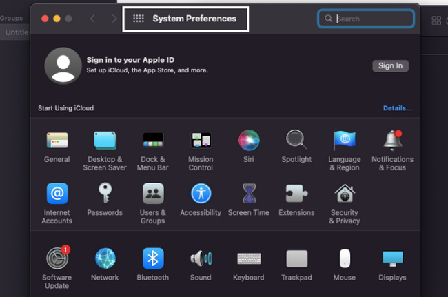 System Preference