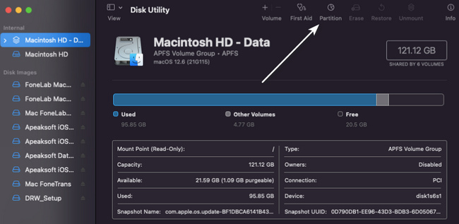 type in Disk Utility