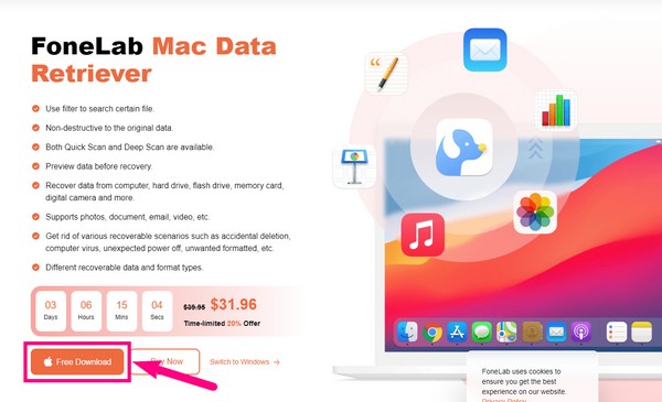 lad FoneLab Mac Data Retriever køre på din Mac