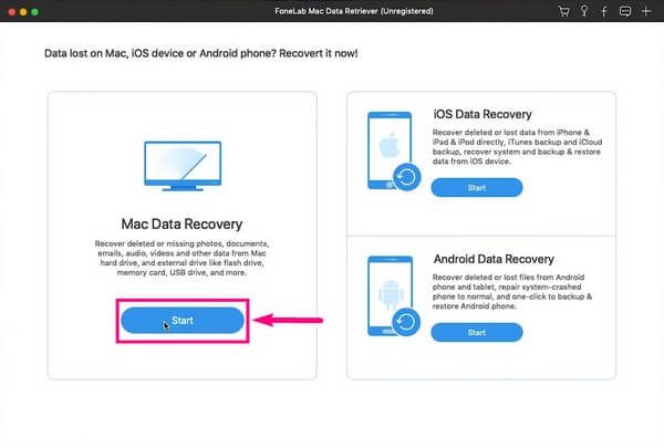 seleccione Recuperación de datos de Mac