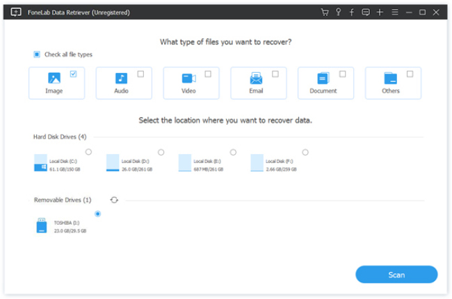 startpagina van fonelab data retriver