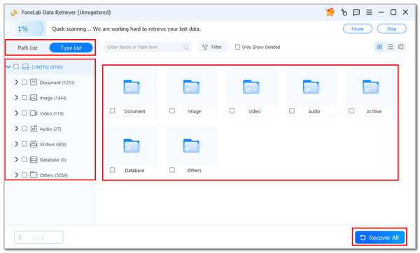 Click Recover All Button
