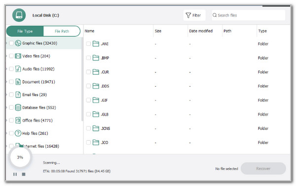 Click Recover Button