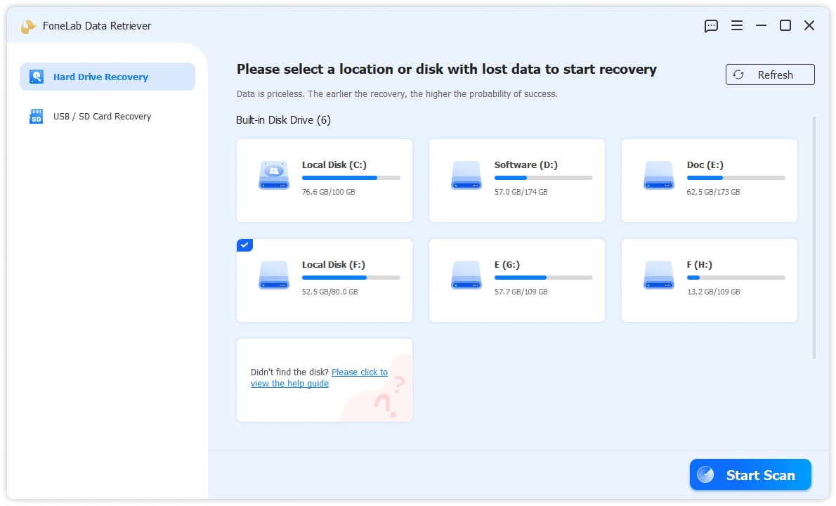 Домашняя страница Fonelab Data Retriver