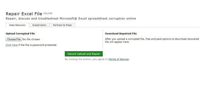 Repair Corrupt Excel File Online