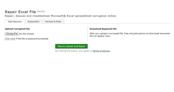 Восстановление поврежденного файла Excel онлайн
