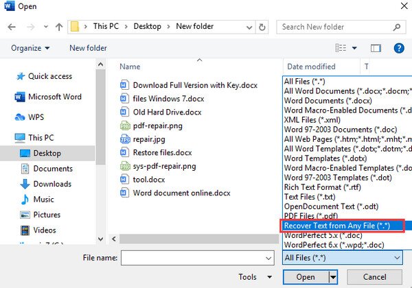 Extract Text From Corrupted Documents