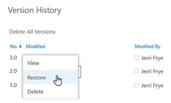 Recover Excel Via Version History