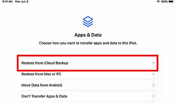 Tap Restore From Icloud Backup Button