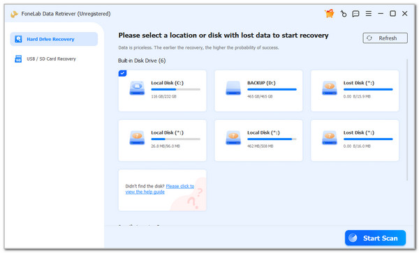 Click Start Scan Button