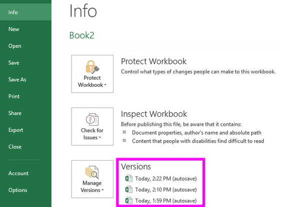 access dociment versions
