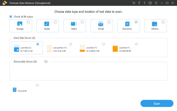 select document option