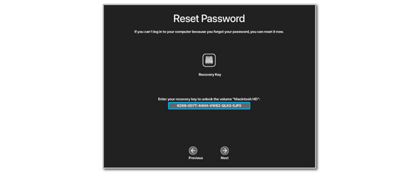 Enter Recovery Key on Macbook Pro