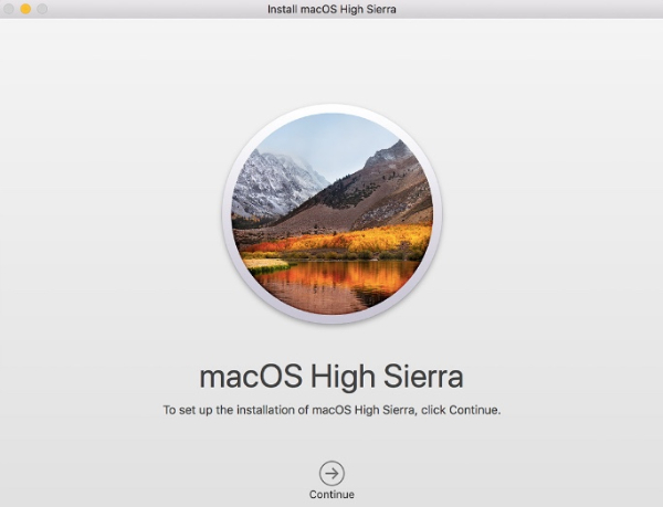 aggiornamento isntall macos high sierra