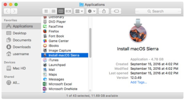 install macos update in application folder