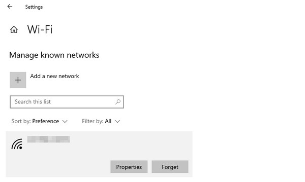 Remove And Forget Wifi Network