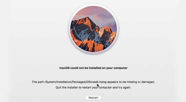 mac could not be installed on computer