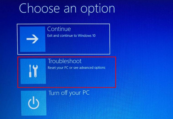 Click Troubleshoot Button