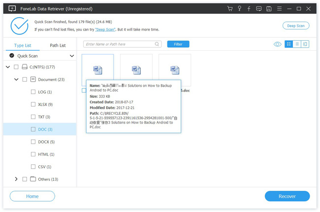 prévisualiser les informations pertinentes du mot