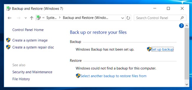 Gendan filen fra Windows backup