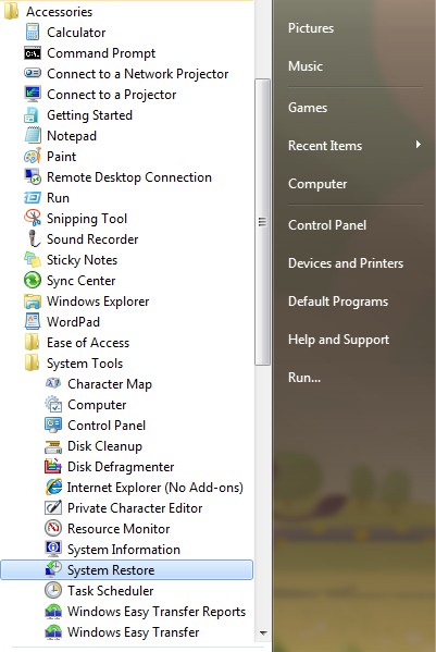 восстановить стандартные шрифты в Windows 10 Accessories Системные инструменты