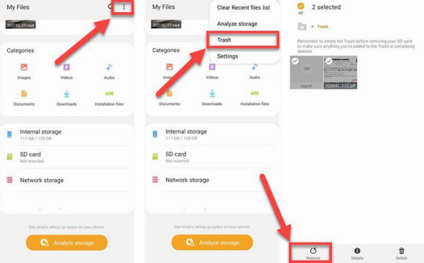 Tap Restore Button