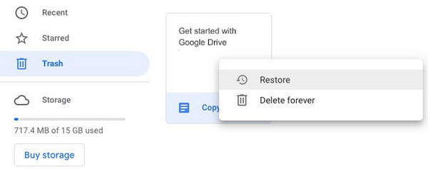 Tap Restore Option