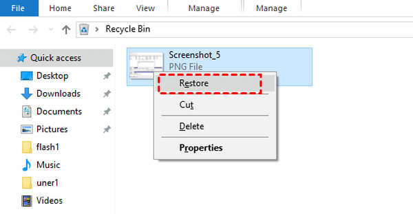 Recover Files Via Recycle Bin