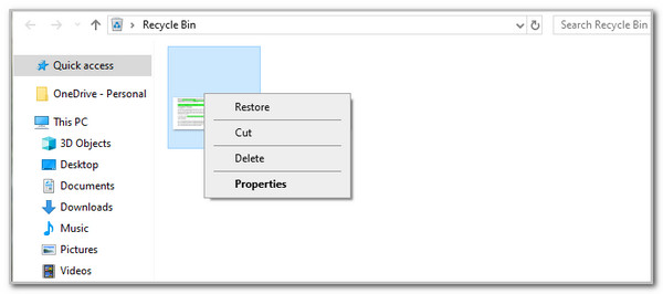 Click Properties Button