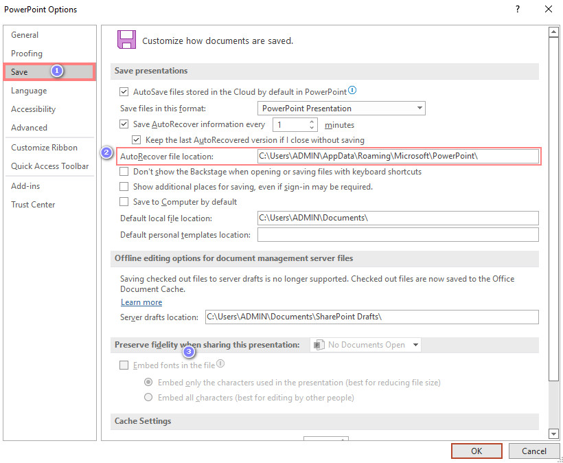 Recover PowerPoint from AutoSave