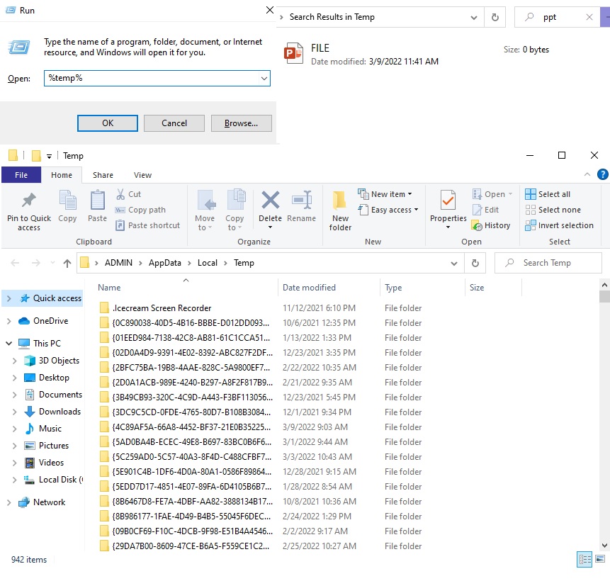 Recover PowerPoint from Temp File