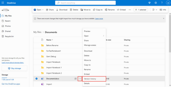 Onedrive Version History