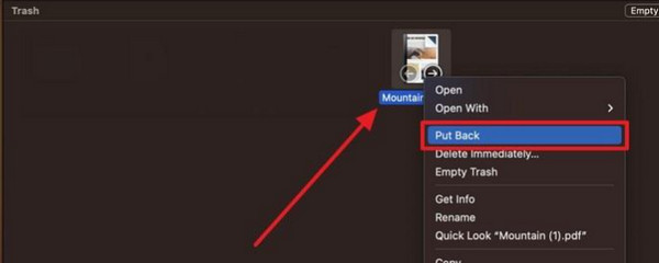 Click Put Back Button