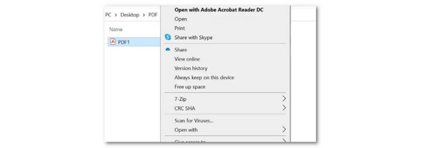 Select Open With Button