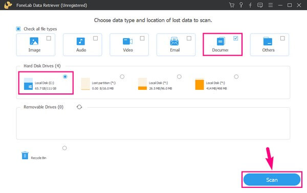 Controlla Documenti per i tuoi file WordPad