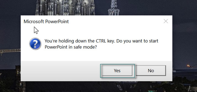 Choose the Yes button on the main interface