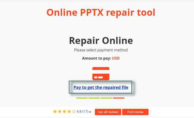 click the Pay to Get the Repaired File button