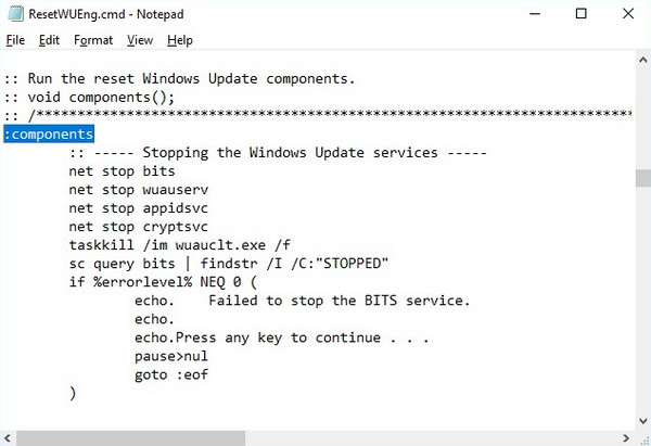 Reset Windows Update Via Automated Script