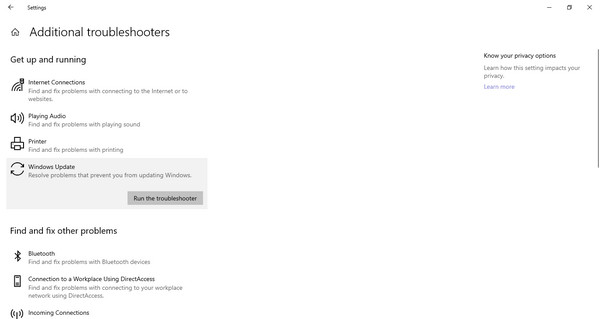 Use Windows Update Troubleshooter