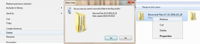 ごみ箱からファイルを復元する